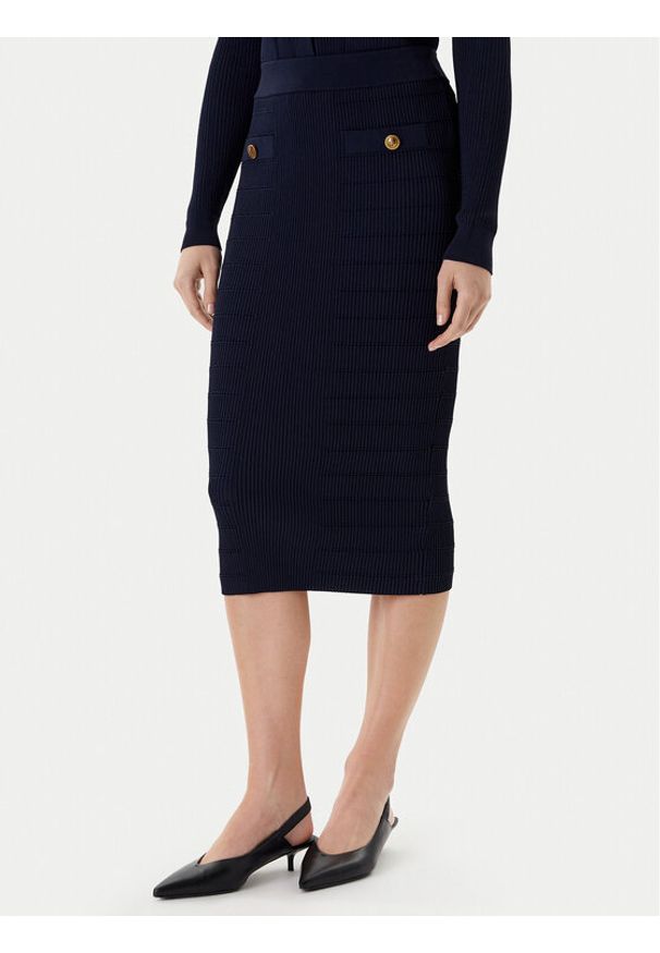 Guess Spódnica mini W5YD66 Z0130 Granatowy Slim Fit. Kolor: niebieski. Materiał: wiskoza