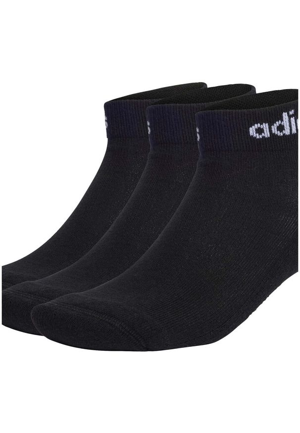 Adidas - Skarpety adidas Linear Ankle Socks Cushioned Socks 3P. Kolor: biały, wielokolorowy, czarny