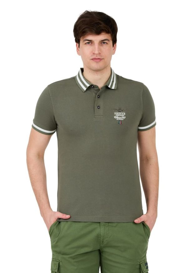 Aeronautica Militare - AERONAUTICA MILITARE Zielone męskie polo Short Sleeve, Rozmiar L. Typ kołnierza: polo. Kolor: zielony