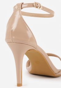 Renee - Ciemnobeżowe Lekkie Sandały VICES na Szpilce Zapinane na Sprzączkę Hekis. Okazja: na co dzień, na imprezę. Zapięcie: sprzączka. Kolor: beżowy. Materiał: jeans. Obcas: na szpilce. Styl: casual, elegancki, klasyczny #8