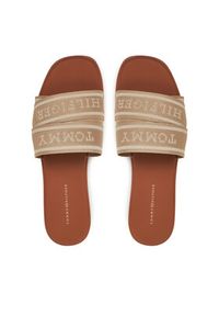 TOMMY HILFIGER - Tommy Hilfiger Klapki Webbing Mule FW0FW08421 Beżowy. Kolor: beżowy. Materiał: materiał #6