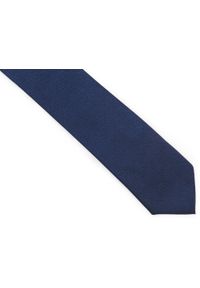 Adam Collection - Granatowy krawat męski, strukturalny materiał D286. Kolor: niebieski. Materiał: materiał. Wzór: gładki