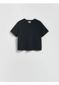Reserved - T-shirt z modalem - czarny. Kolor: czarny. Materiał: dzianina #1