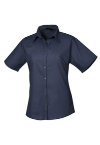 PREMIER - Bluzka Damska Z Krótkim Rękawem Z Popeliny. Kolor: niebieski. Długość rękawa: krótki rękaw. Długość: krótkie #1