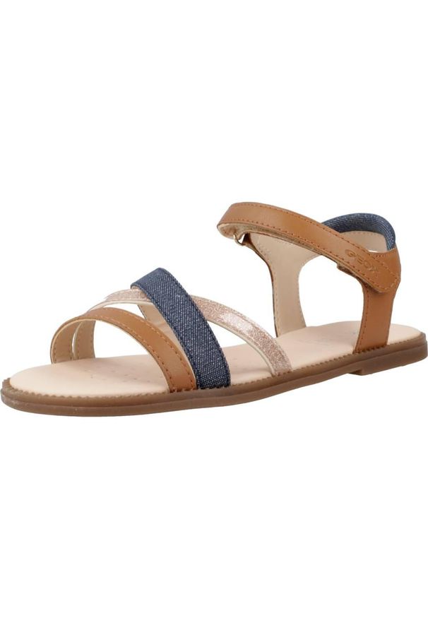 Geox - Sandały GEOX J SANDAL KARLY GIRL Brązowy. Kolor: brązowy. Materiał: syntetyk. Sezon: lato