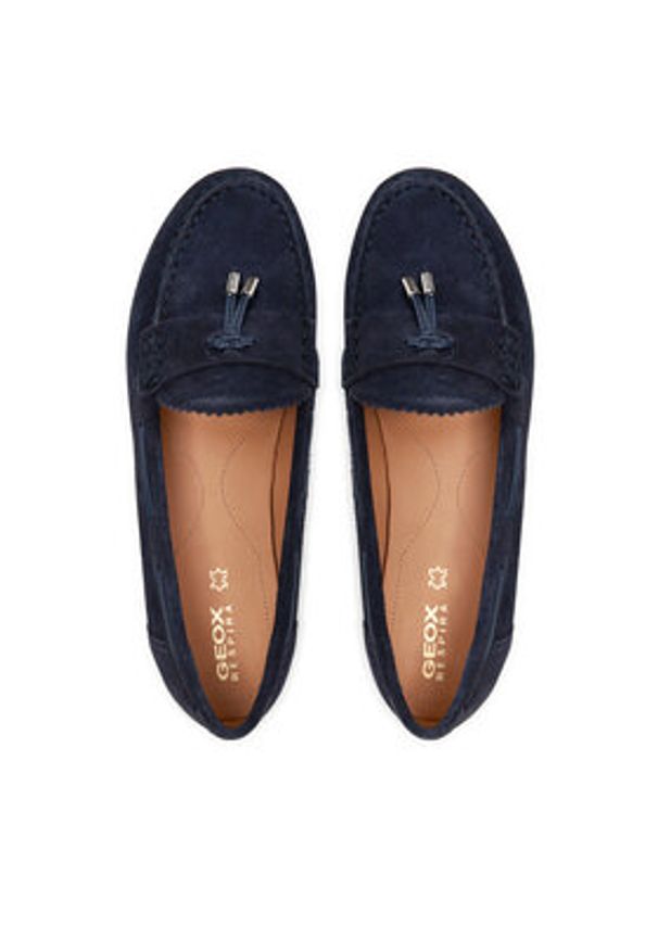 Geox Mokasyny D Vega Moc D35DNA 00022 C4002 Granatowy. Kolor: niebieski. Materiał: zamsz, skóra