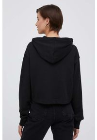 Calvin Klein Jeans bluza bawełniana damska kolor czarny z kapturem z nadrukiem. Typ kołnierza: kaptur. Kolor: czarny. Materiał: bawełna. Wzór: nadruk #4