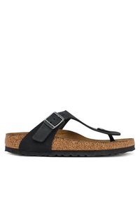 Birkenstock Japonki Gizeh SFB LENB 1019015 Czarny. Kolor: czarny. Materiał: skóra, nubuk #6