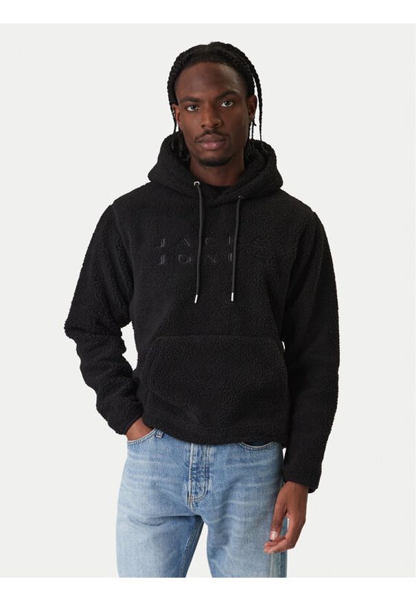 Jack & Jones Bluza Flare Teddy 12285678 Czarny Relaxed Fit. Kolor: czarny. Materiał: syntetyk