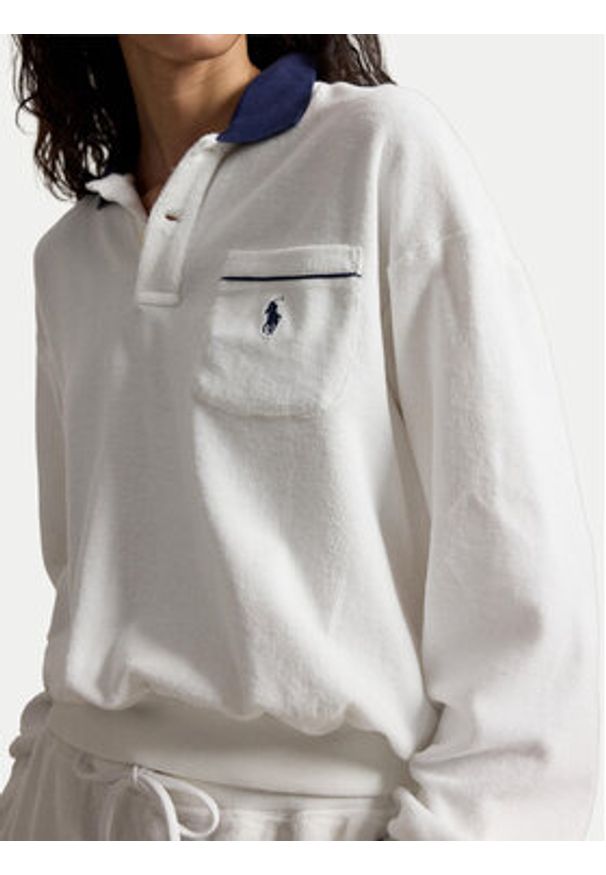Polo Ralph Lauren Bluza 211A12737002 Biały Relaxed Fit. Typ kołnierza: polo. Kolor: biały. Materiał: bawełna