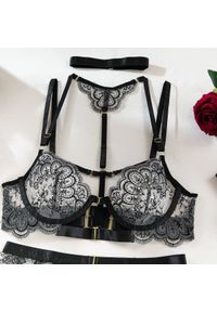 Intica - Koronkowy komplet bielizny z regulowanymi ramiączkami Asiya. Kolor: czarny. Materiał: koronka. Wzór: koronka #10