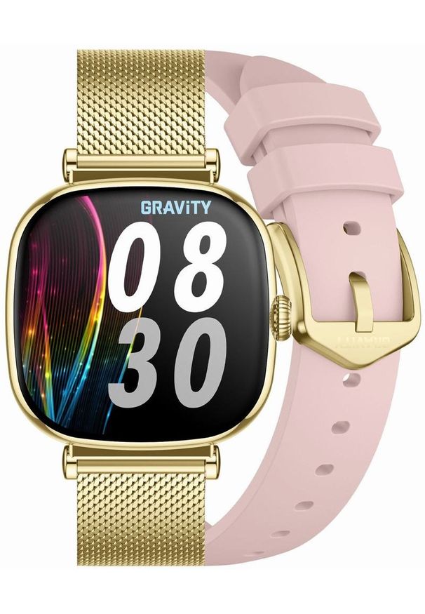 Smartwatch Gravity SMARTWATCH DAMSKI GRAVITY GT32-1 - ROZMOWY BLUETOOTH, DODATKOWY PASEK (sg047a). Rodzaj zegarka: smartwatch