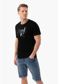 Volcano - Bawełniana koszulka z printem T-TURF. Materiał: bawełna. Długość rękawa: krótki rękaw. Długość: krótkie. Wzór: nadruk. Styl: klasyczny #1