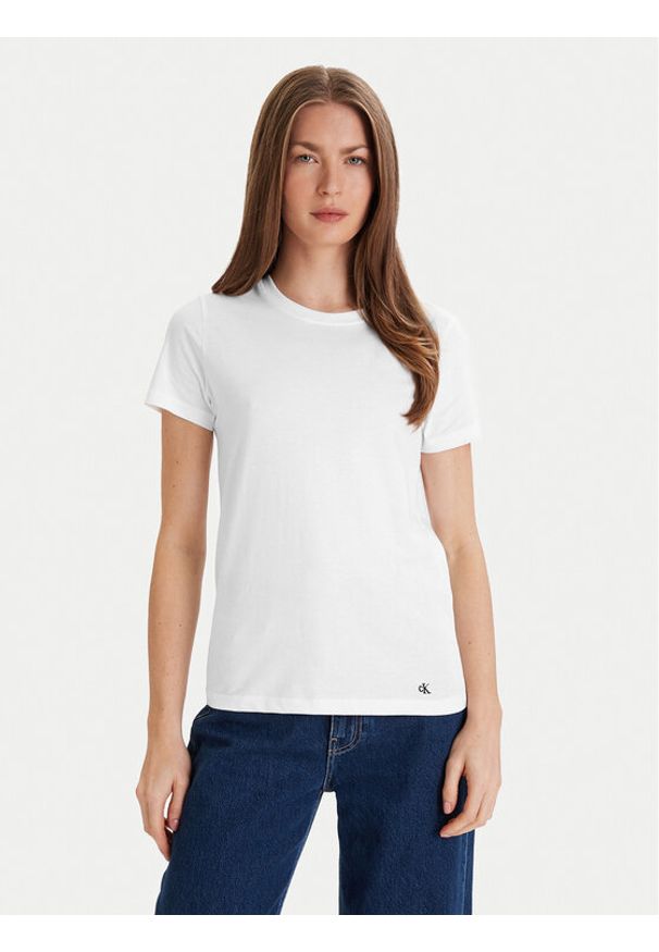 Calvin Klein Underwear Komplet t-shirtów LV00QS7485 Biały Regular Fit. Kolor: biały. Materiał: bawełna