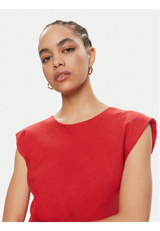 Marella Sukienka letnia Hidalgo 2413221192 Czerwony Regular Fit. Kolor: czerwony. Materiał: len. Sezon: lato