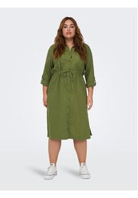 ONLY Carmakoma Sukienka koszulowa 15281039 Zielony Relaxed Fit. Kolor: zielony. Typ sukienki: koszulowe #6