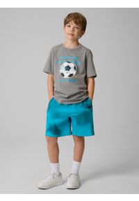 4f - 4F T-shirt regular z nadrukiem chłopięcy - szary 128 (7-8 lat). Okazja: na co dzień, na uczelnię. Kolor: szary. Materiał: dzianina, materiał. Wzór: nadruk. Sezon: lato. Styl: casual, klasyczny, sportowy #2