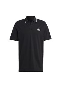 Adidas - Essentials Piqué Small Logo Polo Shirt. Typ kołnierza: polo. Kolor: czarny. Styl: klasyczny