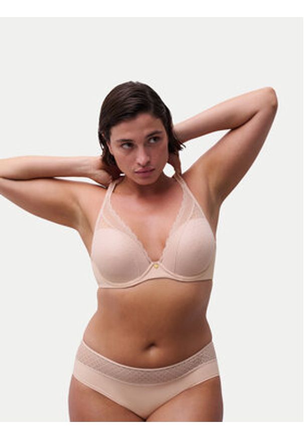 Chantelle Biustonosz z fiszbiną Norah Chic C16MNA Różowy. Kolor: różowy. Materiał: syntetyk