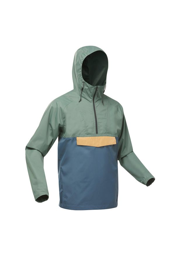 quechua - Kurtka turystyczna męska Quechua NH150 wodoodporna. Kolor: pomarańczowy, beżowy, zielony, niebieski, szary, wielokolorowy. Materiał: materiał, poliester