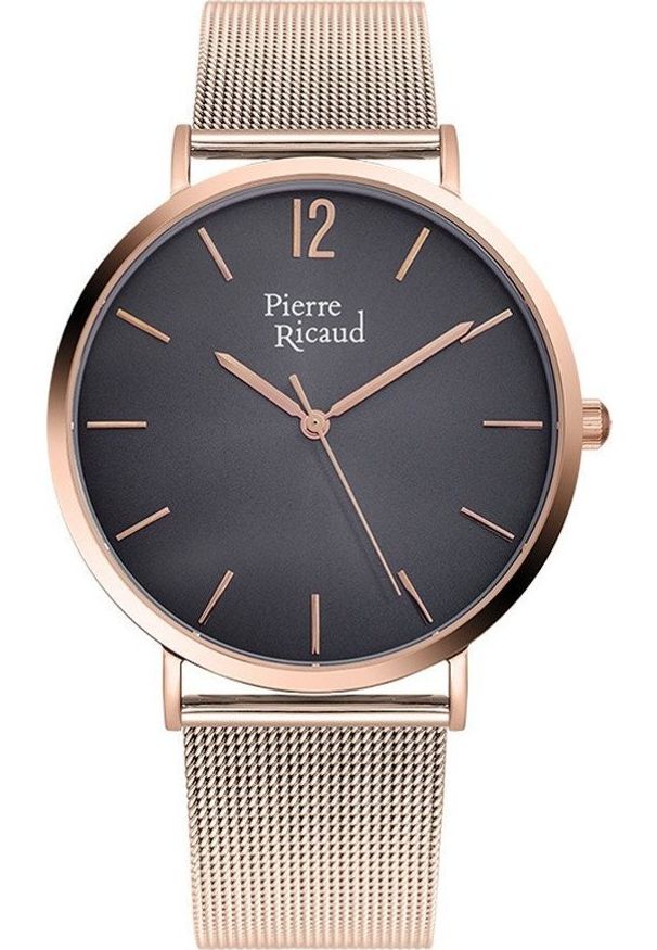 Zegarek Pierre Ricaud Zegarek męski Pierre Ricaud P91078.91R7Q różowe złoto. Kolor: złoty, wielokolorowy, różowy