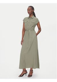 Gaudi Sukienka koszulowa 511BD15003 Khaki Regular Fit. Kolor: brązowy. Materiał: lyocell. Typ sukienki: koszulowe #3