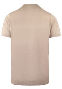 Męska Koszulka Polo z Dzianiny - Brave Soul - Beżowa. Okazja: na co dzień. Typ kołnierza: polo. Kolor: beżowy, wielokolorowy, brązowy. Materiał: wiskoza, poliamid. Sezon: wiosna, lato. Styl: casual #4