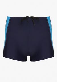 Born2be - Niebieskie Kąpielówki Bokserki ze Ściągaczem w Pasie Milannea. Kolekcja: plus size. Kolor: niebieski