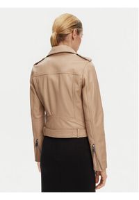 Pinko - PINKO Kurtka skórzana 103897 A21L Beżowy Regular Fit. Kolor: beżowy. Materiał: skóra #4