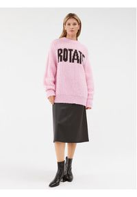 ROTATE Sweter 1120751485 Różowy Relaxed Fit. Kolor: różowy. Materiał: wełna #3