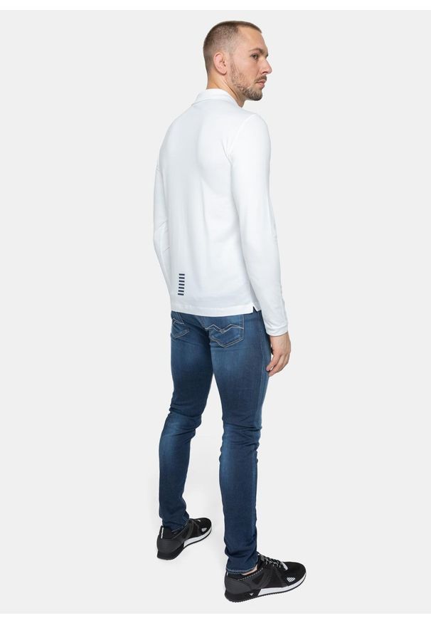 Koszulka męska Polo EA7 Emporio Armani (8NPF05 PJM5Z 1100). Typ kołnierza: polo. Kolor: biały. Styl: sportowy