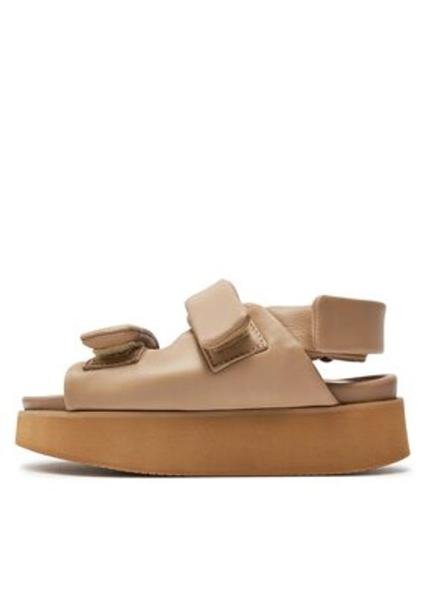 Inuikii Sandały Velcro 70106-150 Beżowy. Kolor: beżowy. Materiał: skóra