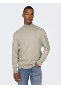 Only & Sons Golf 22020879 Beżowy Regular Fit. Typ kołnierza: golf. Kolor: beżowy. Materiał: wiskoza #3