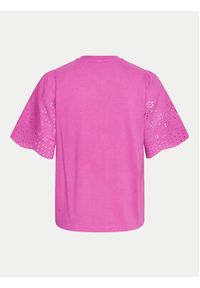 YAS T-Shirt Lex 26033890 Różowy Regular Fit. Kolor: różowy. Materiał: bawełna #5