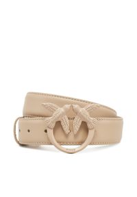 Pinko - PINKO Pasek Damski Love Berry H3 Belt PE 25 PLT01 100125 A1K2 Beżowy. Kolor: beżowy. Materiał: skóra