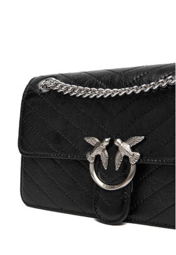 Pinko - PINKO Torebka Love One Light Mini Al 25-26 PLTT 106173 A2JC Czarny. Kolor: czarny. Materiał: skórzane