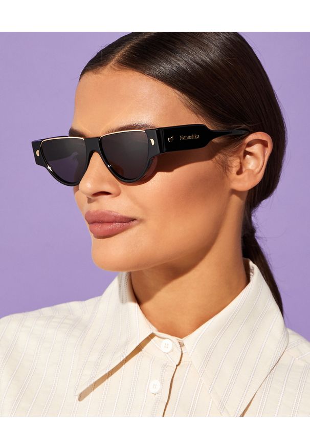 NANUSHKA - Okulary przeciwsłoneczne Daylin. Kolor: brązowy. Materiał: materiał