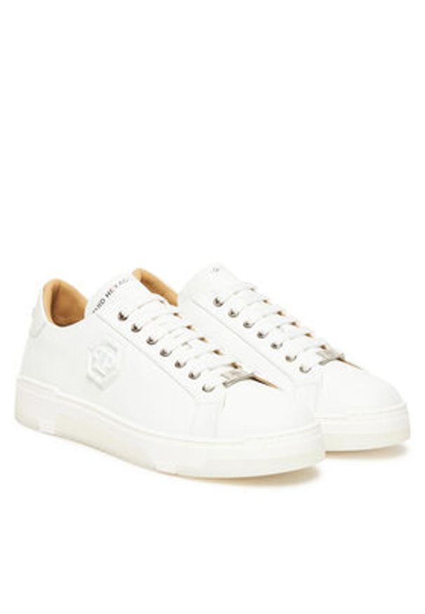 Philipp Plein - PHILIPP PLEIN Sneakersy PAES USC0722 PLE005N01 Biały. Kolor: biały. Materiał: skóra
