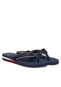 TOMMY HILFIGER - Tommy Hilfiger Japonki Webbing Beach Sandal FW0FW09038 Granatowy. Kolor: niebieski. Materiał: materiał #6