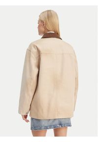 Tommy Jeans Kurtka przejściowa Distressed Chore DW0DW22599 Beżowy Relaxed Fit. Kolor: beżowy. Materiał: bawełna #2