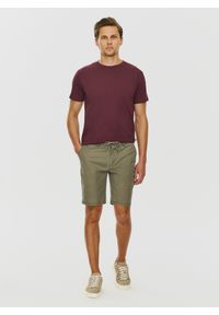 Pako Lorente - PAKO LORENTE – Bawełniany bordowy t-shirt z okrągłym dekoltem. Okazja: na co dzień. Kolor: czerwony, niebieski, żółty. Materiał: bawełna. Styl: casual #8