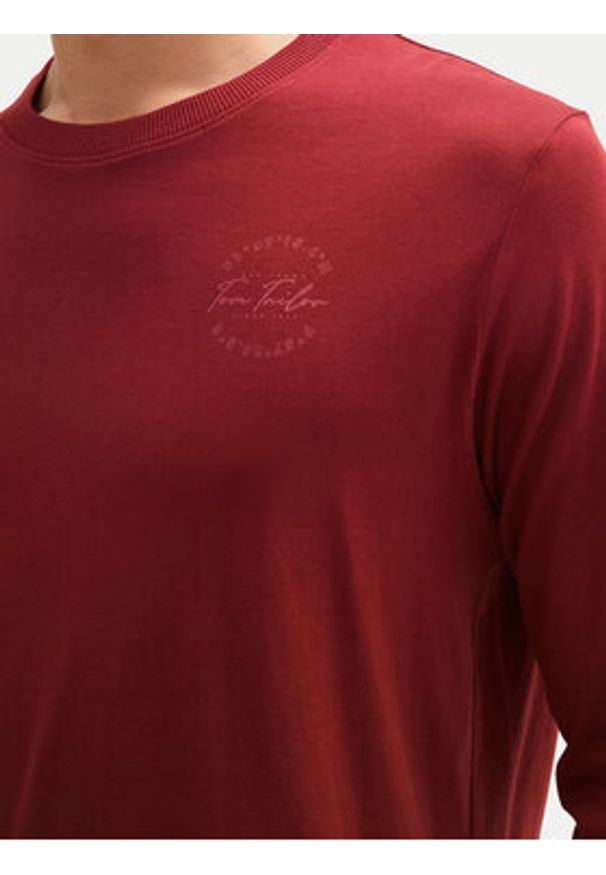 Tom Tailor Longsleeve 1043992 Czerwony Regular Fit. Kolor: czerwony. Materiał: bawełna. Długość rękawa: długi rękaw