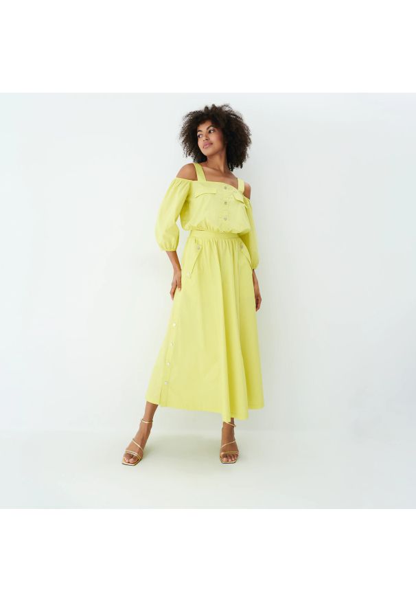 Mohito - Żółta spódnica - Żółty. Kolor: żółty