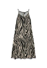 Vero Moda Sukienka letnia Emilo 10340519 Beżowy Loose Fit. Kolor: beżowy. Materiał: wiskoza, len. Sezon: lato #4