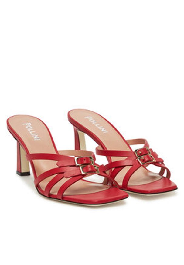 Pollini Klapki SA28217C0MTC0501 Czerwony. Kolor: czerwony. Materiał: skóra