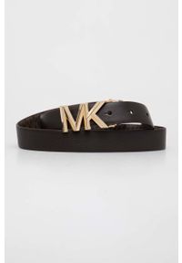 MICHAEL Michael Kors pasek skórzany dwustronny damski kolor brązowy. Kolor: brązowy. Materiał: skóra #1