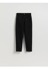 Reserved - Jeansy mom fit slim - czarny. Kolor: czarny