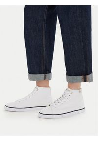 TOMMY HILFIGER - Tommy Hilfiger Trampki Th Chic Low Profile Mid Cut FW0FW09356 Biały. Kolor: biały. Materiał: materiał #1