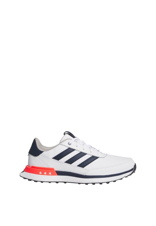 Adidas - Buty S2G Spikeless Leather 24 Golf. Kolor: biały, czerwony, wielokolorowy, niebieski. Materiał: skóra. Szerokość cholewki: normalna. Sport: golf