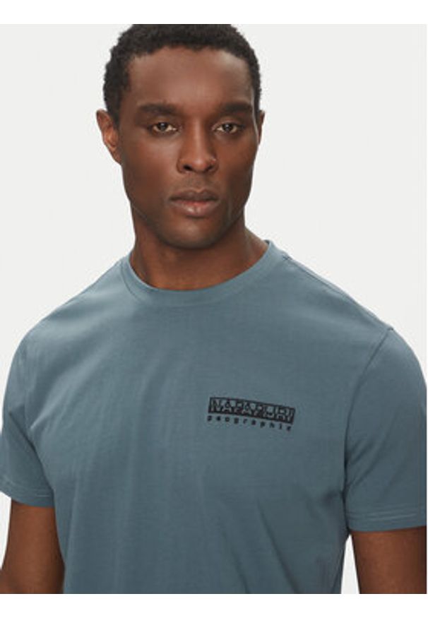 Napapijri T-Shirt S-Vignoni NP0A4ILX Niebieski Regular Fit. Kolor: niebieski. Materiał: bawełna